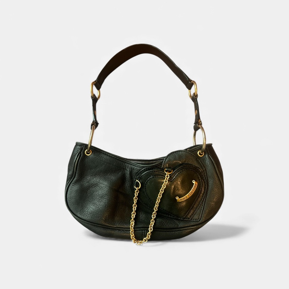 Juicy Couture Black Leather Baguette
Vintage Shoulder Bag Mini Y2K